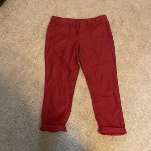 Red pants from the Loft